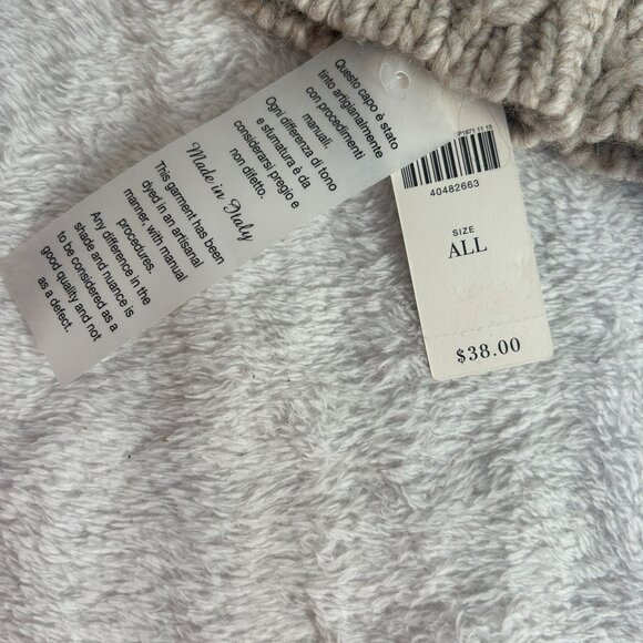 Anthropologie Fingerless Gloves Arm Hand Warmer Alpaca Wool Gray Chunky Knit New - Picture 4 of 8
